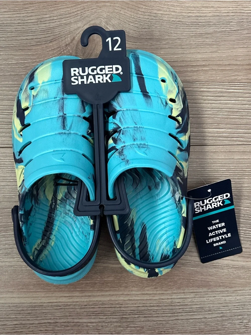 Rugged Shark Kids' Aqua Blue Water Shoes - Size 12
